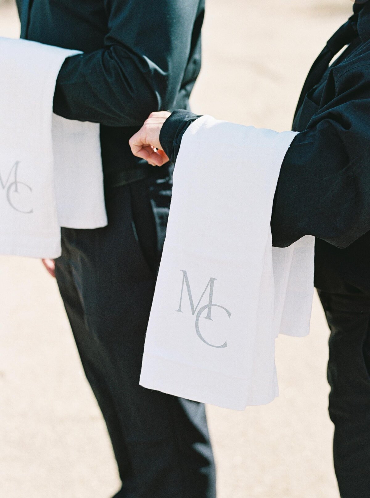 monogram-wedding-towel-catering-staff