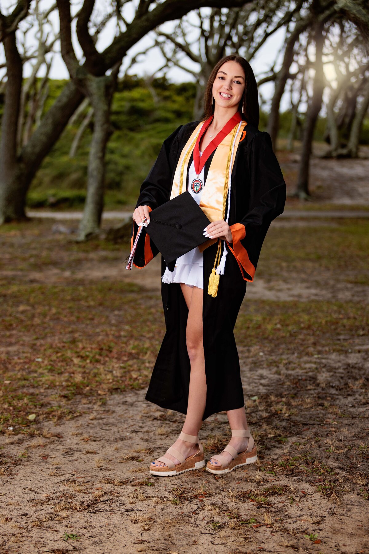 Cap and Gown Senior Portraits at Ft Fisher