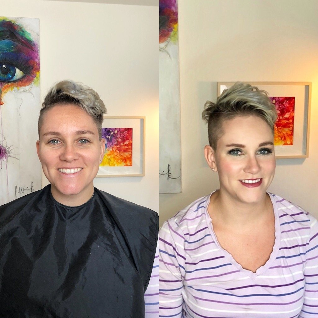 Before and After Makeup Natalie Setareh Special Event Makeup Pixi haircut
