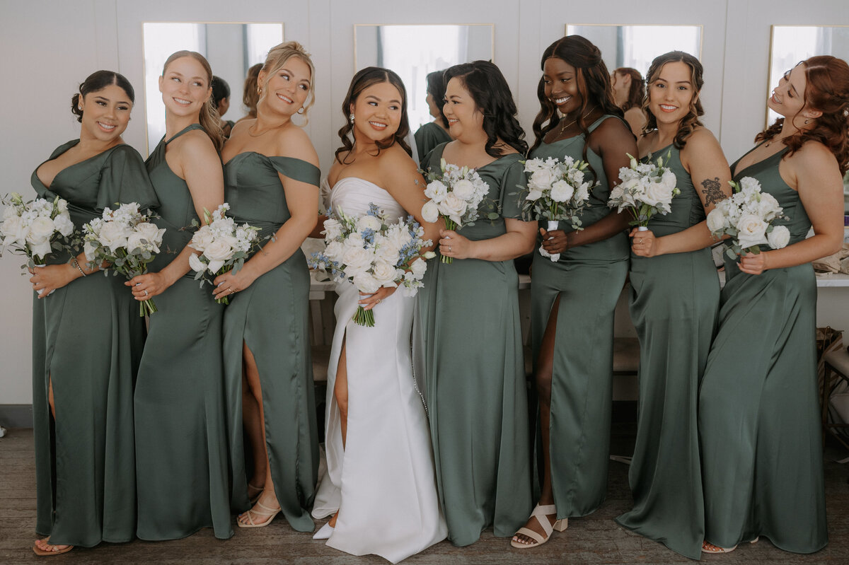 Alberta bridal party before ceremony