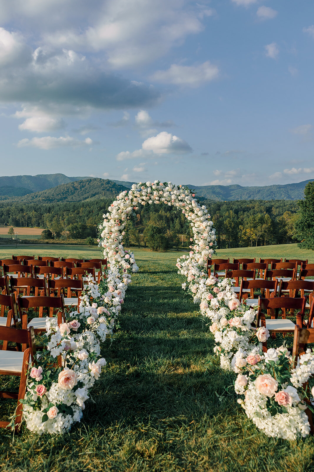 Pixels and Wood Creative_The Shiloh_Him Her Photo_Floral Circle Arch_North Carolina Wedding_Ceremony-28