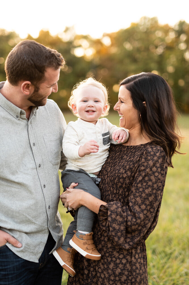 Mother and father with their young son