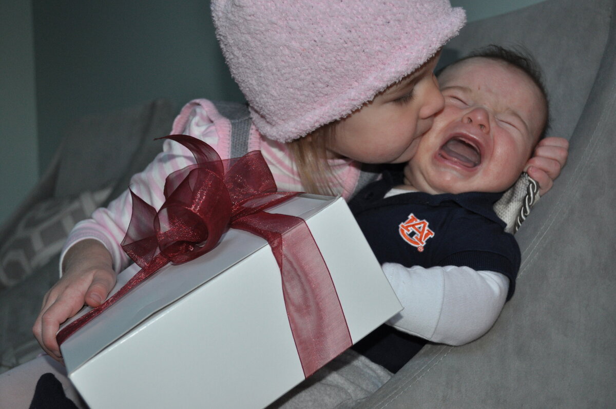 crying christmas card photo