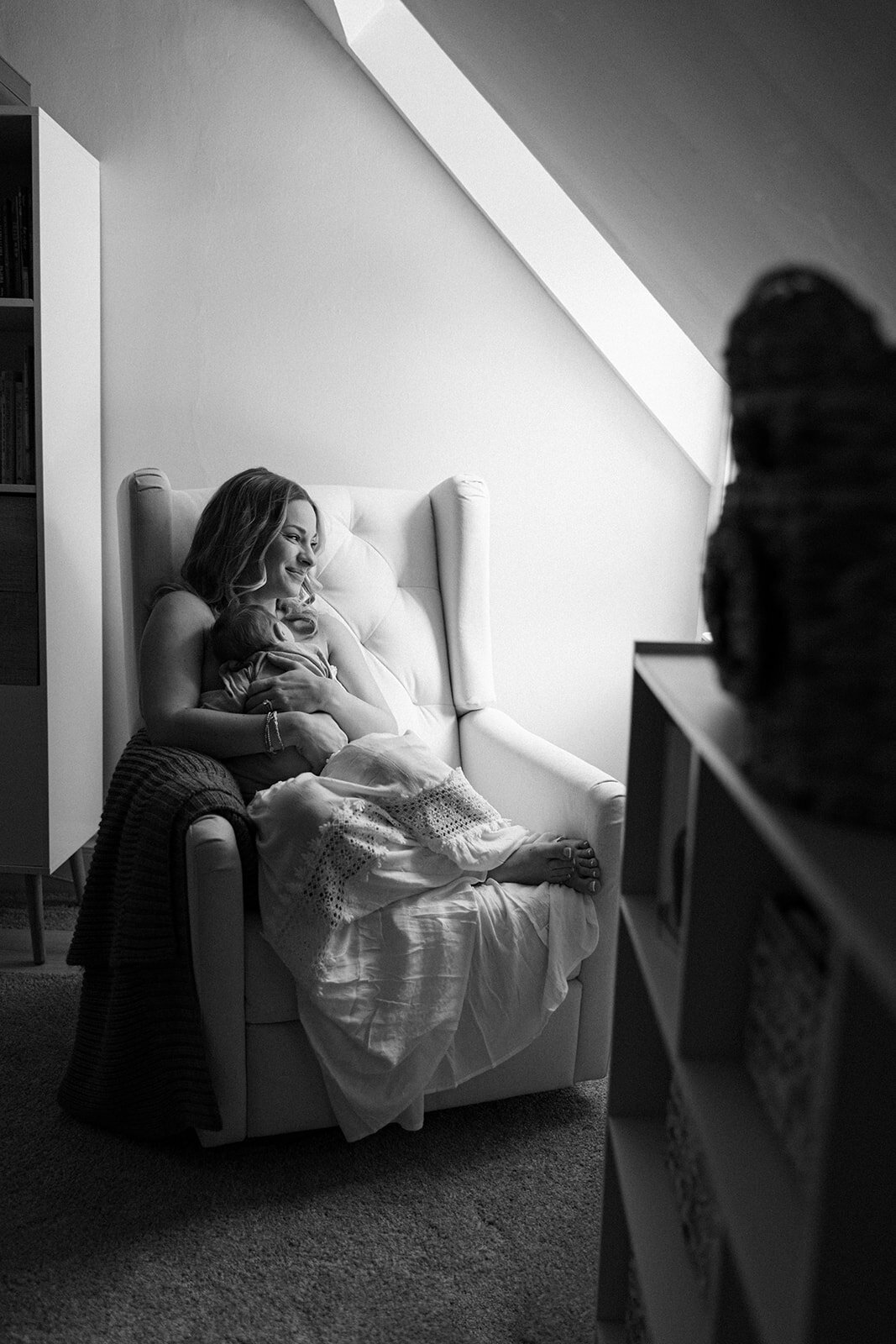 Newborn session in the parents nursery