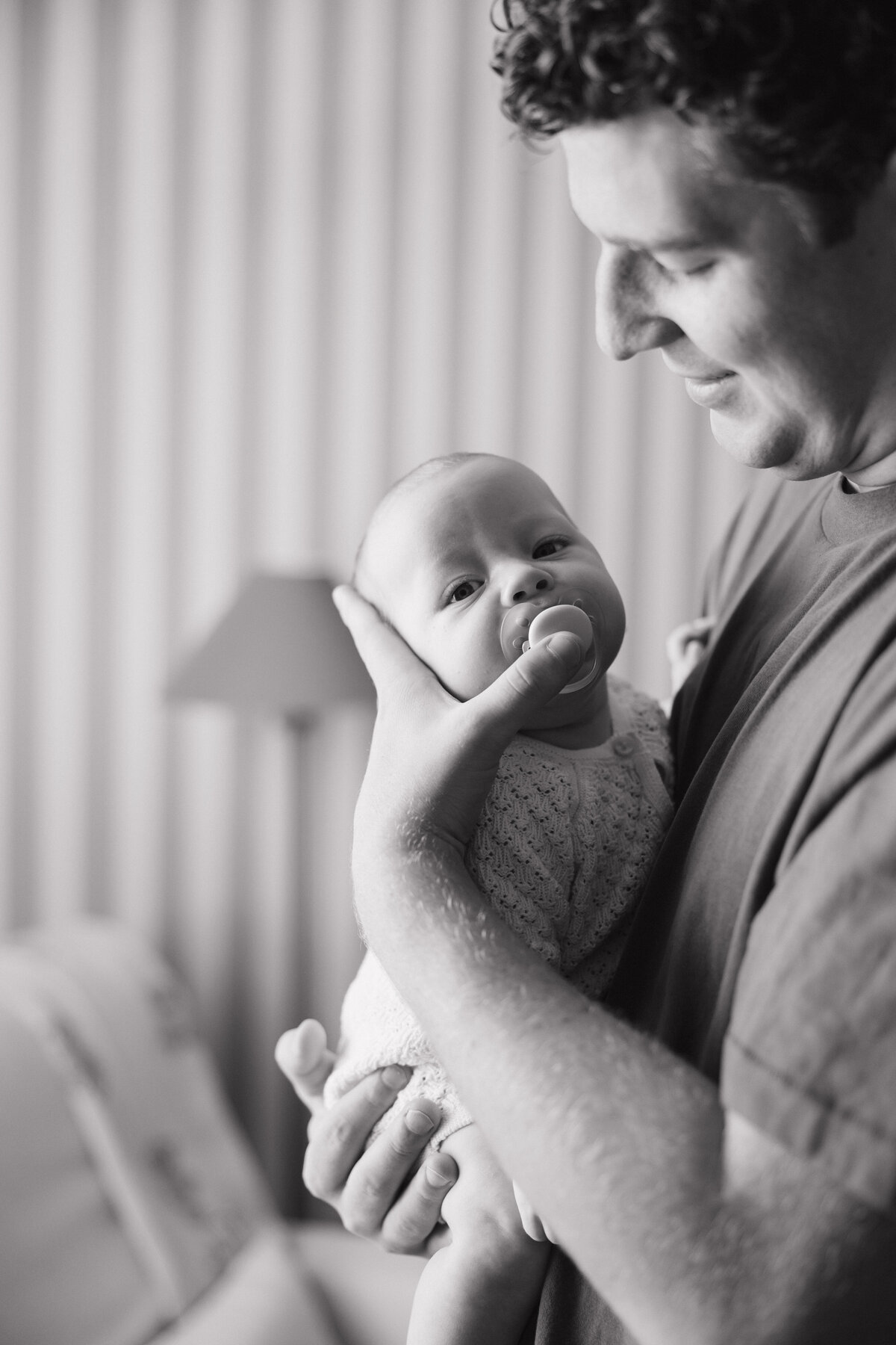 Black and white Indianapolis newborn photography portrait