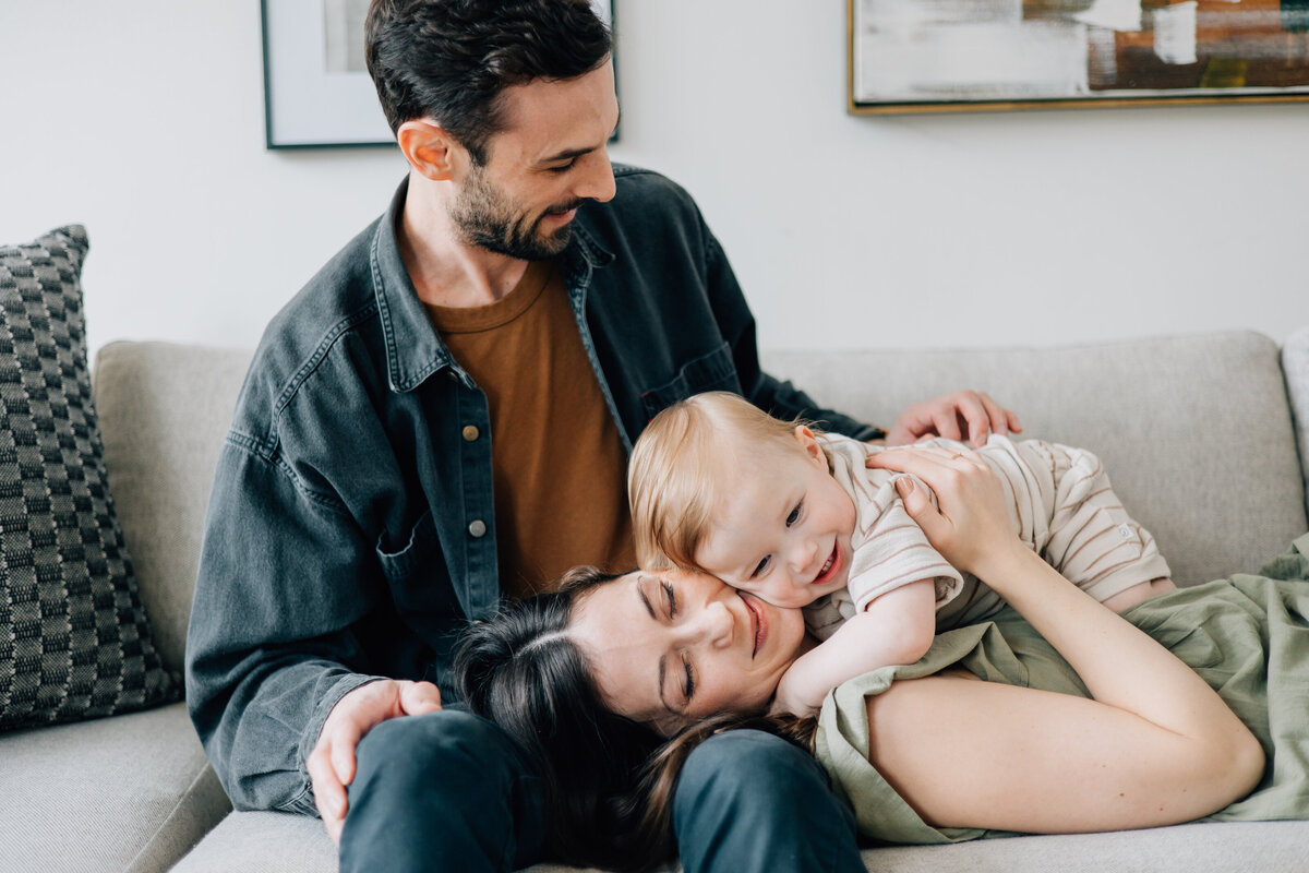 In-home family session that took place in Denton, TX celebrating their one year old son.