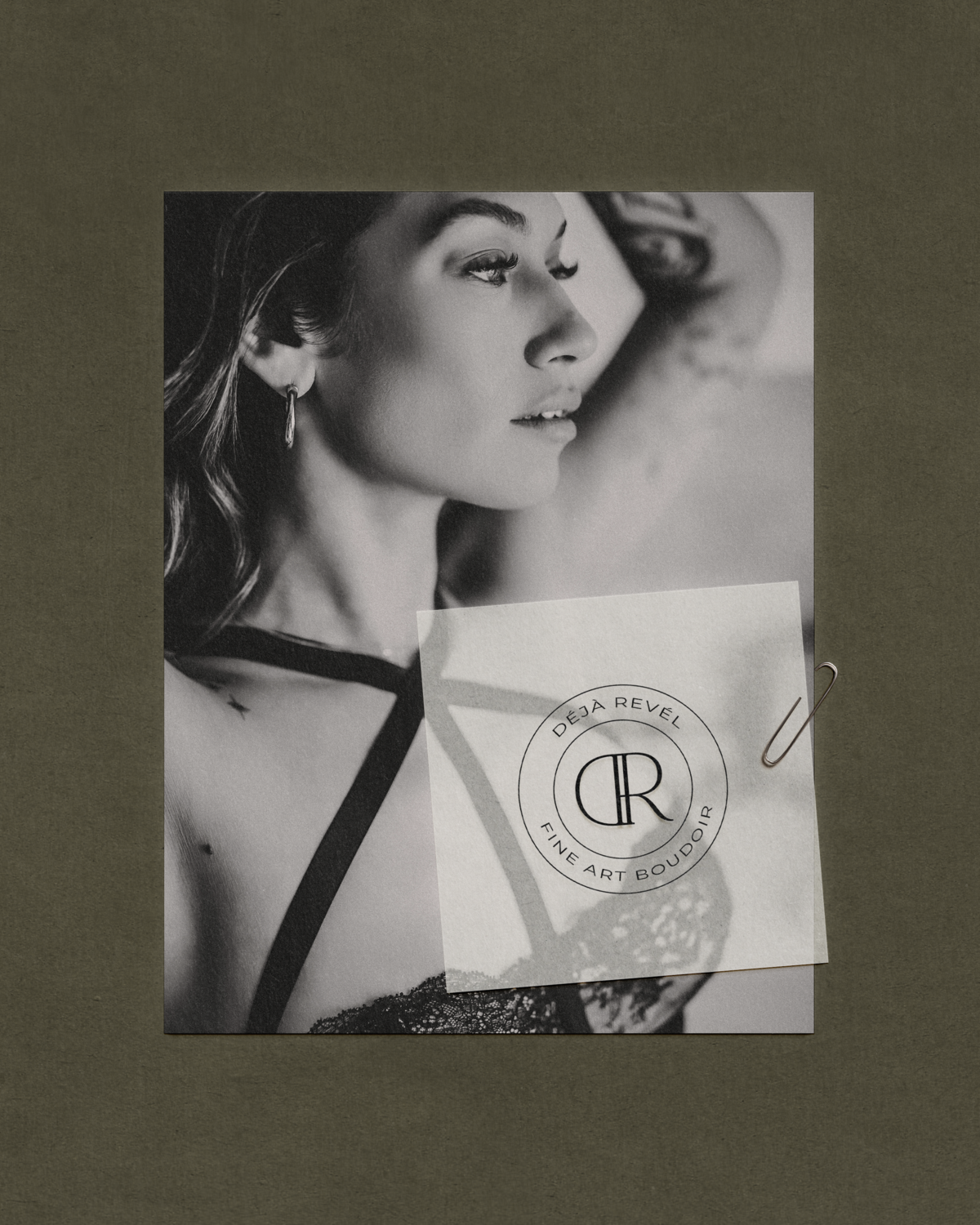 Deja Revel Fine Art Boudoir Brand Mockup Olive