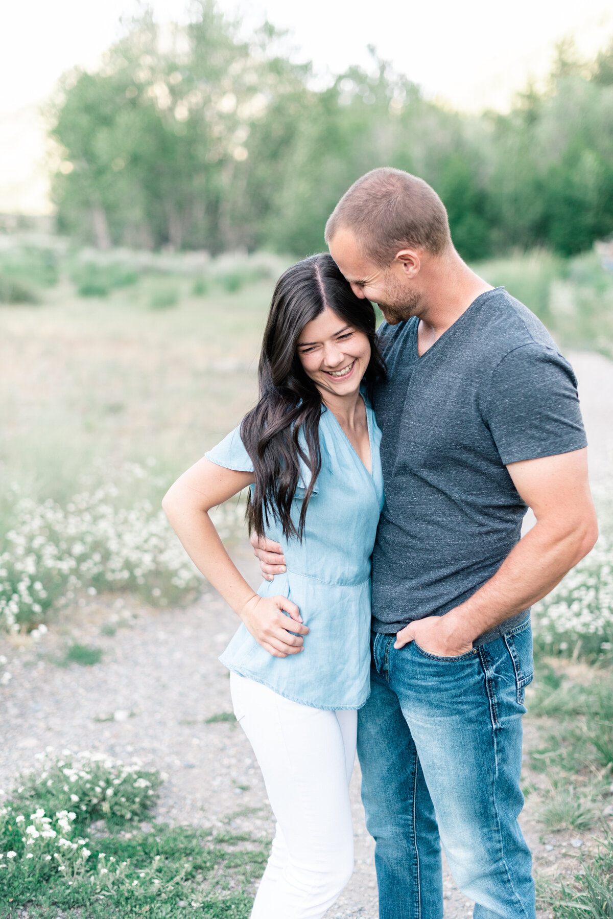 Couple posing at Sun Valley Engagement Session with the Best Sun Valley Wedding Photographers