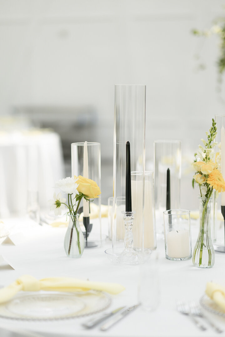 Wedding reception decor and tablescape. 