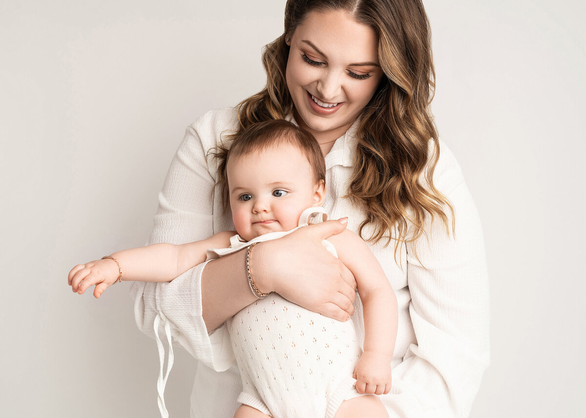 Syracuse photographer, baby, gowns, photoshoot, photography, backdrop, studio, milestone, 6 months, mom and me, mothers day