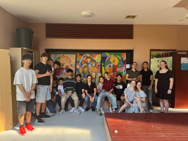 Group with finished artworks