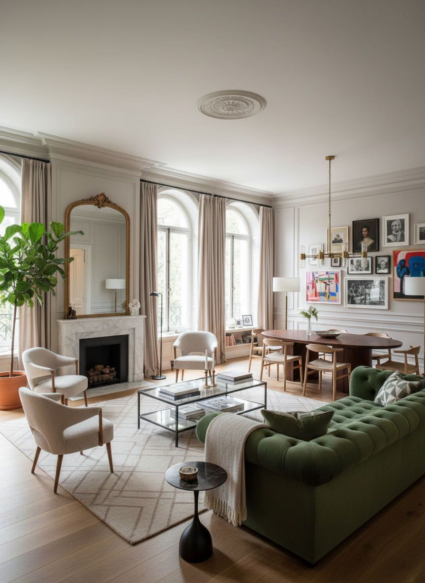 Firefly_Gemini Flash_a luxury, trendy interior in a classic style, designed by a top interior designer fro 550049