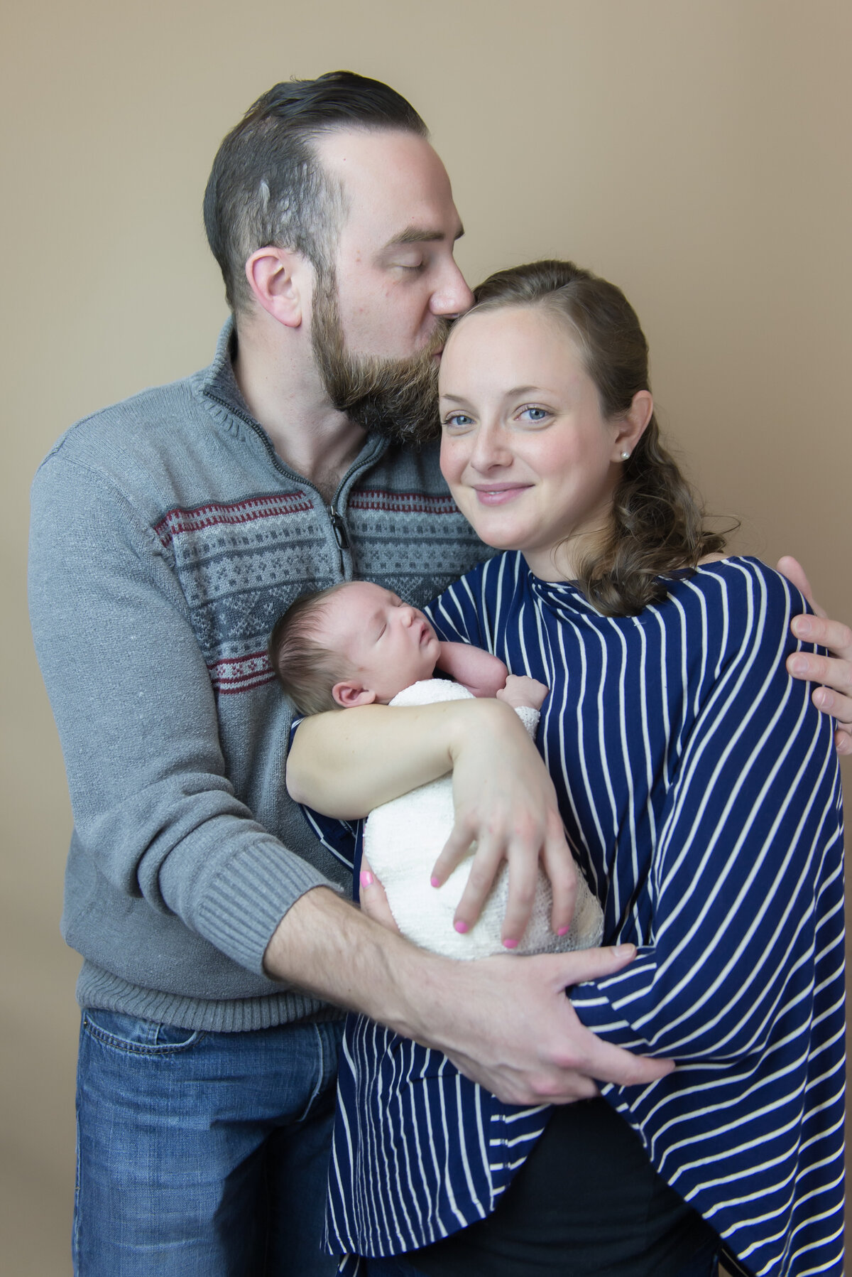 Newborn family portrait in Southern Maine