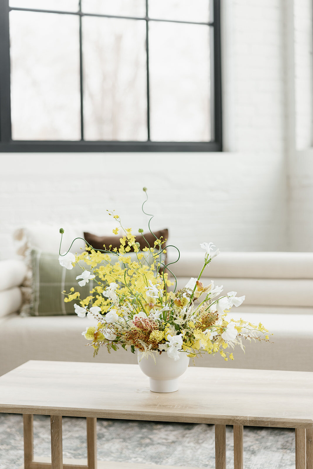 yellow centerpiece