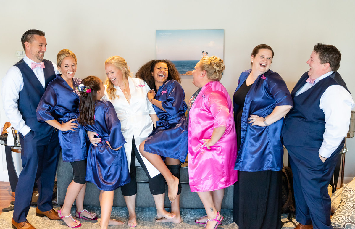 Laughing Bridal Party_