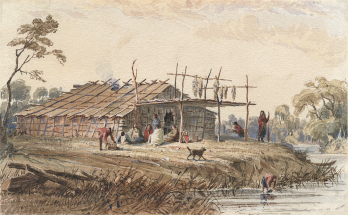 1. Permanent_Residence_Sioux_1846–1848_Watercolor_Painting_by_Seth_Eastman