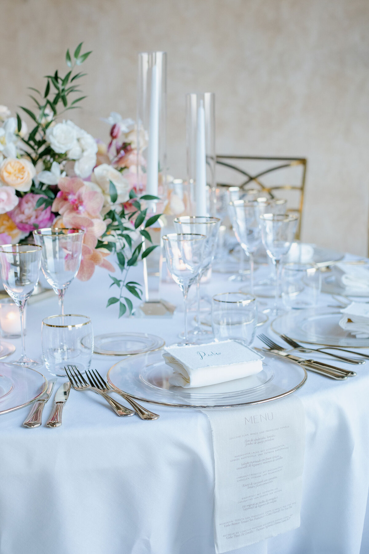 Luxury wedding reception, table details