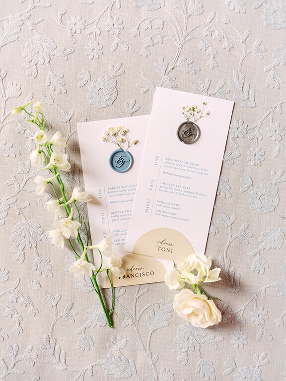 dusty-blue-wax-seal-wedding-menus