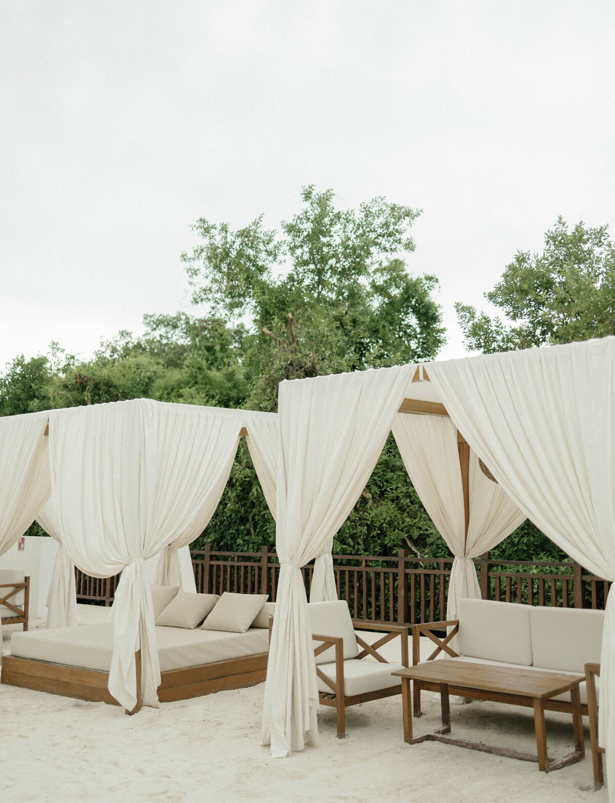 clean white cabanas at Mexico resort, Mexico destination wedding photographer