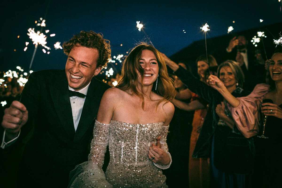 Sparkler shots at wedding 