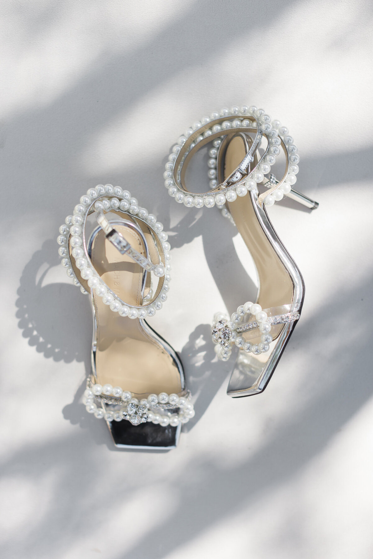 Pearl decorated wedding heels