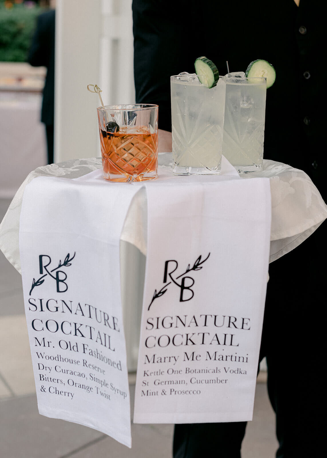 Signature cocktails at a Boulder, Colorado wedding
