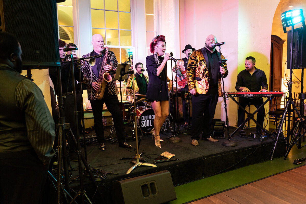 Band performing at Latrobe's wedding