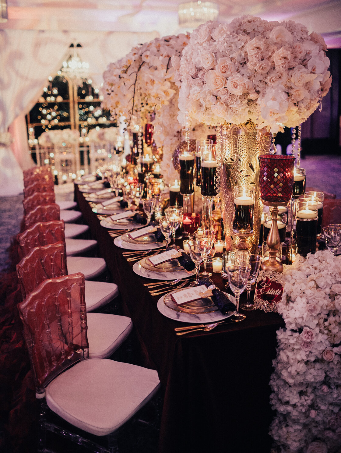 wedding tablescape and reception details and decorations
