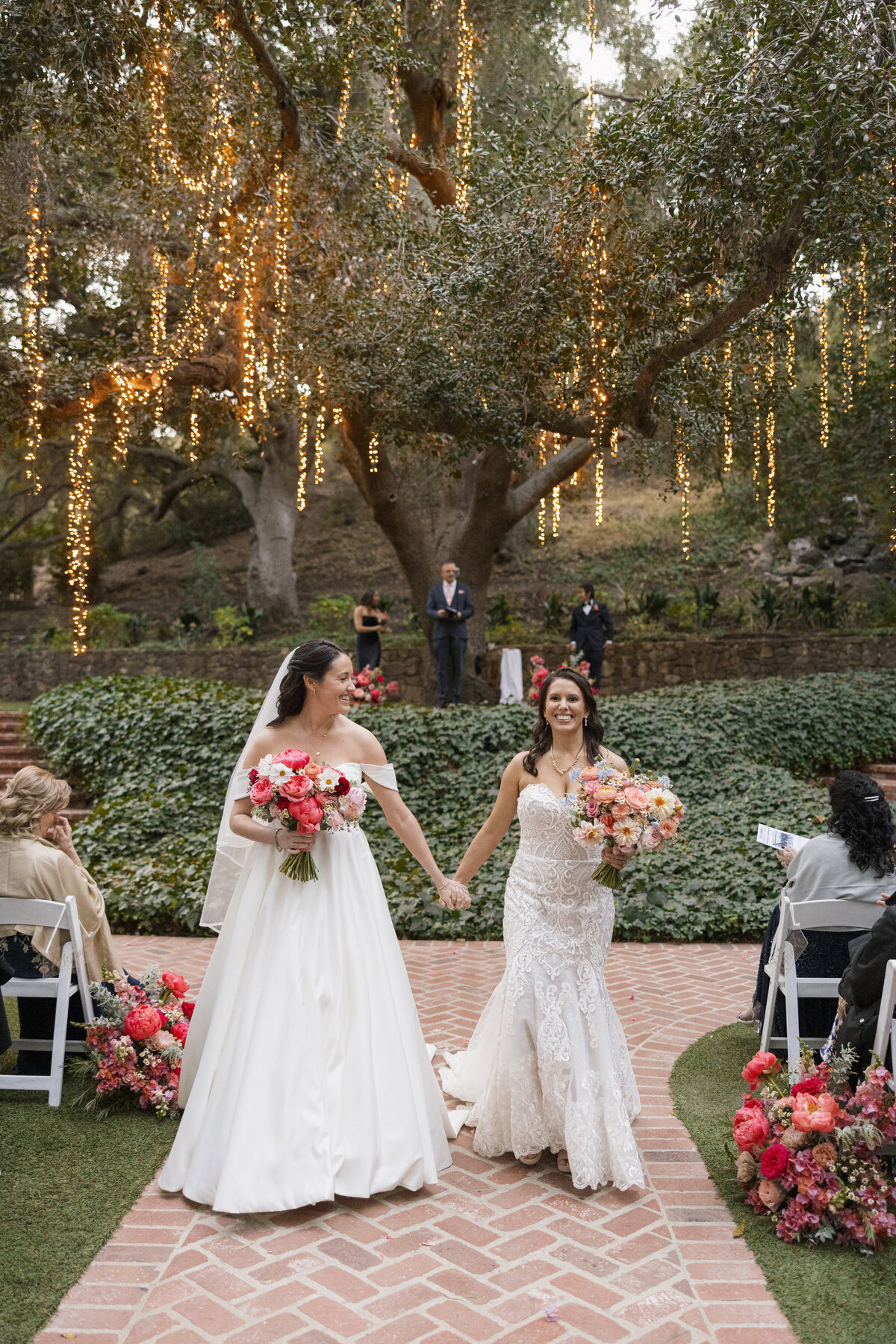 queer couple at their ceremony at Calamigos Ranch