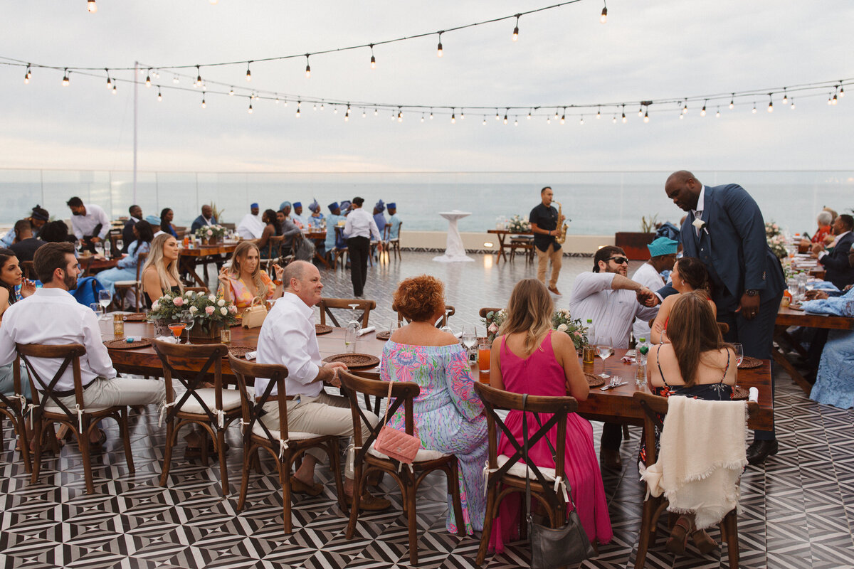 Hard Rock Cabo San Lucas rooftop wedding reception