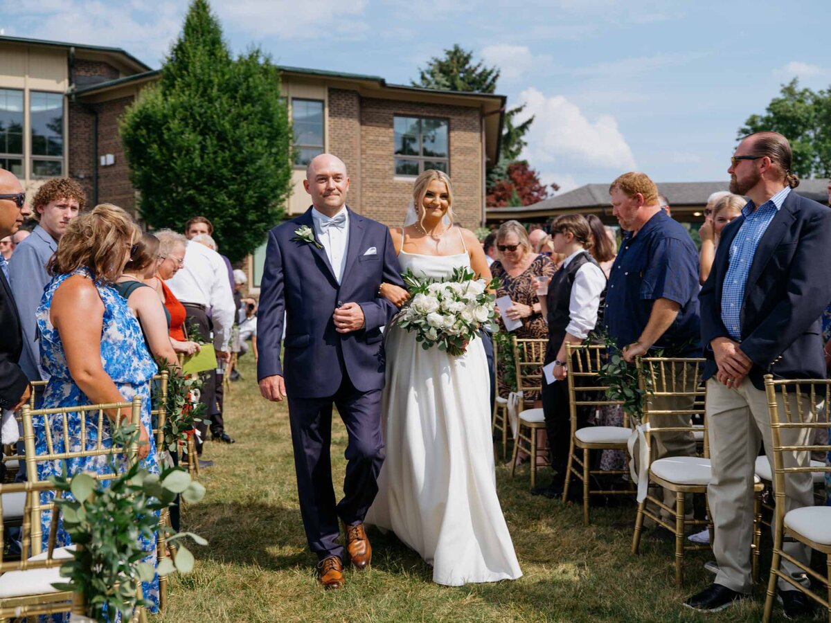 Wedding ceremony at Cleveland Yachting Club with lake views