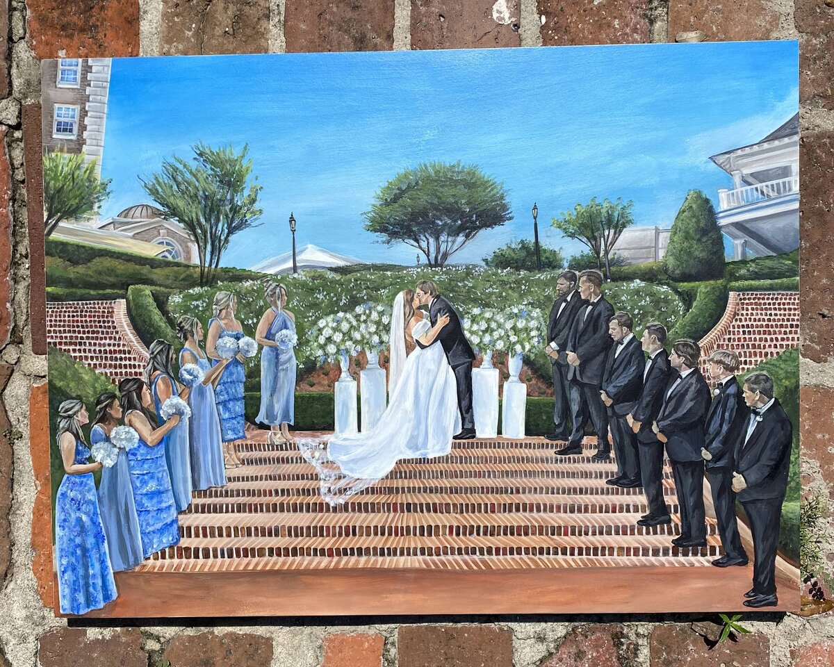 Live Painting- Virgina Beach - Bride, Groom, + Full Wedding Party 