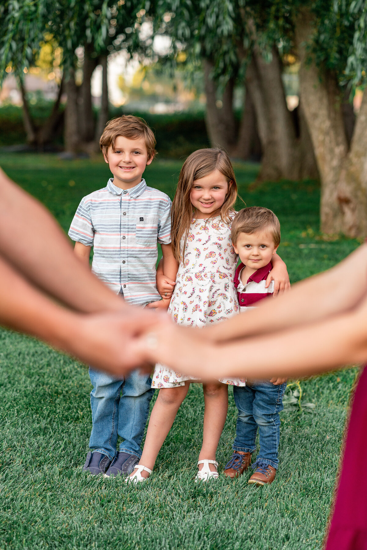 Austin Texas Family photo of children in a field.