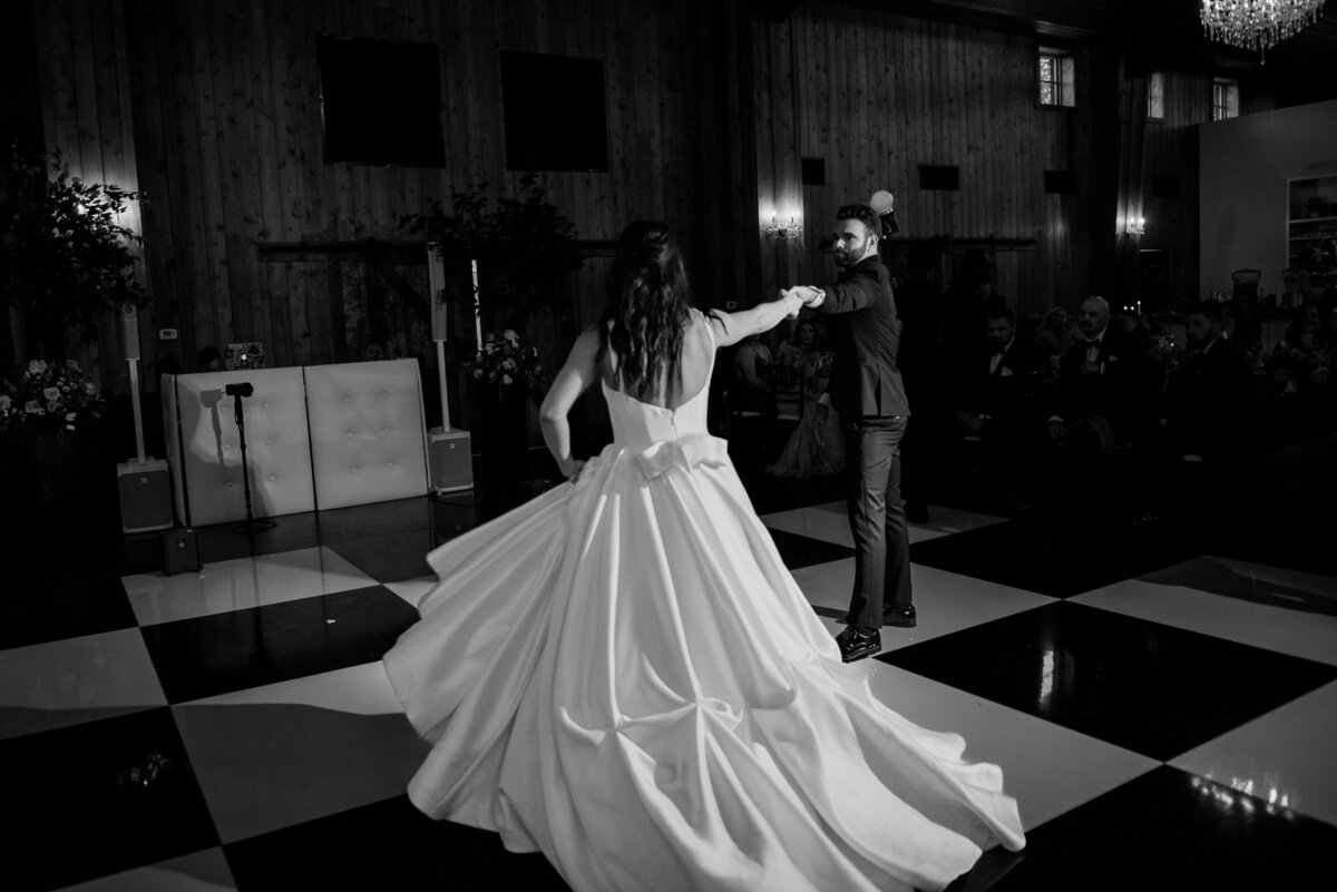 First Dance Black and White Wedding Photography Houston TX