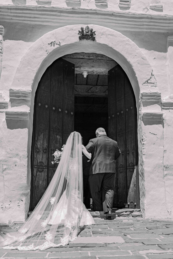 bride-and-father-entering-mission-san-diego-de-alcala