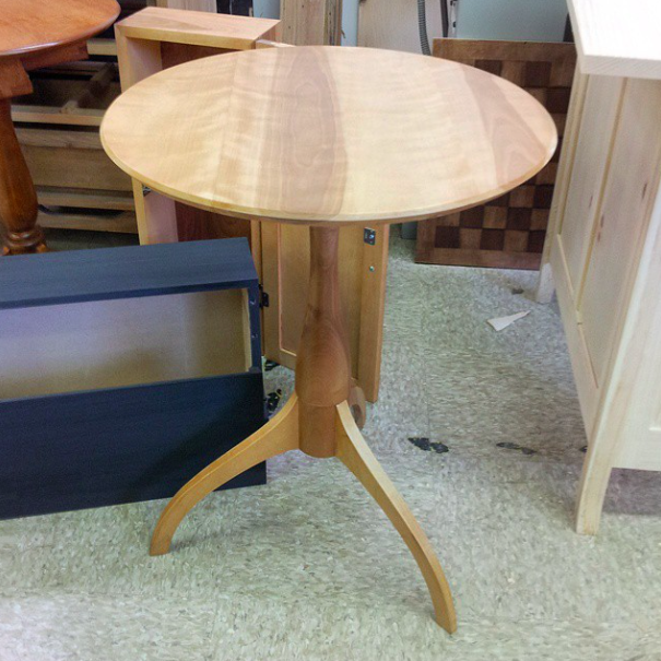 birch shaker-style side table
