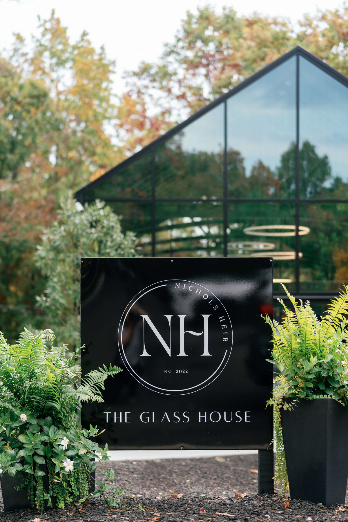 Wedding reception at The Glass House at Nichols Heir