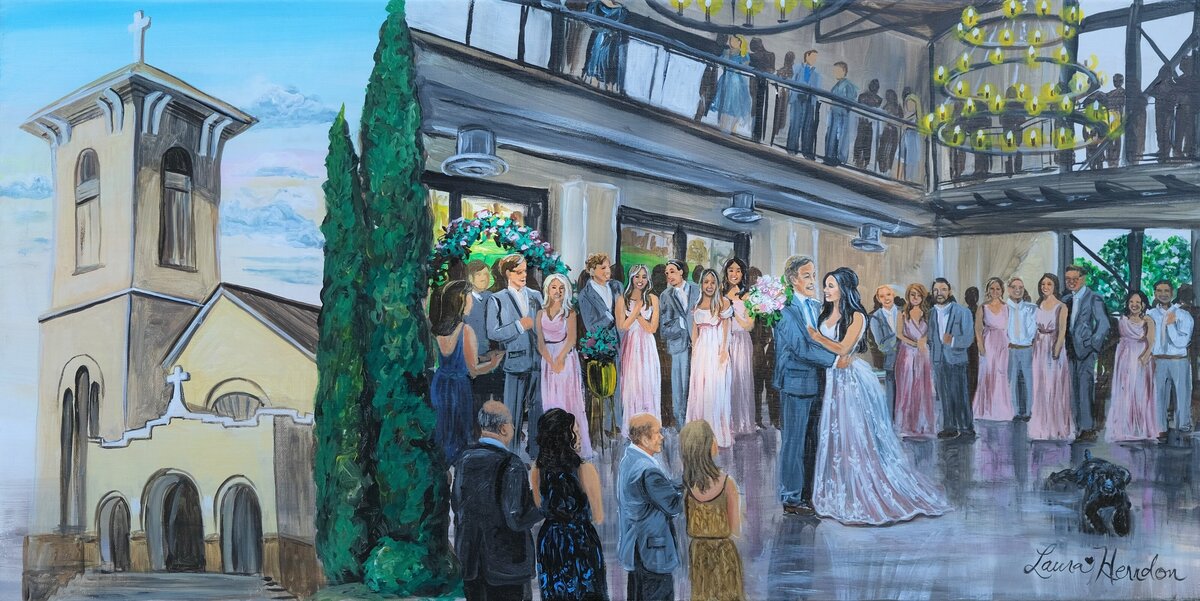 park 31 events venue live wedding painting by Laura Herndon