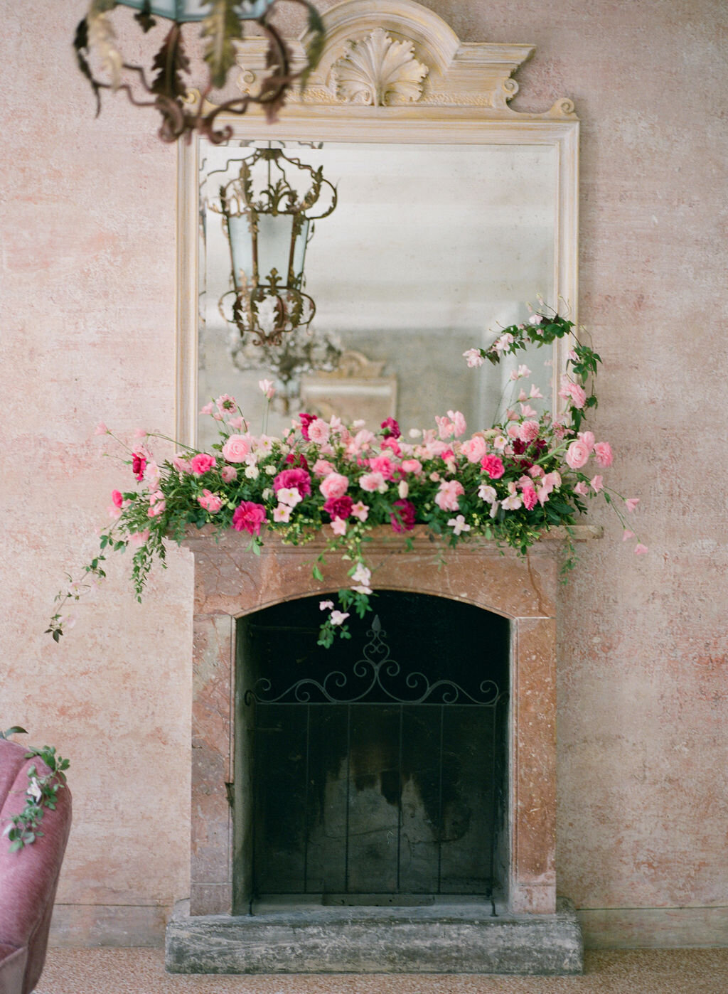 Lake Como pink wedding inspired by Dior Veronique Lorre wedding designer and florist13