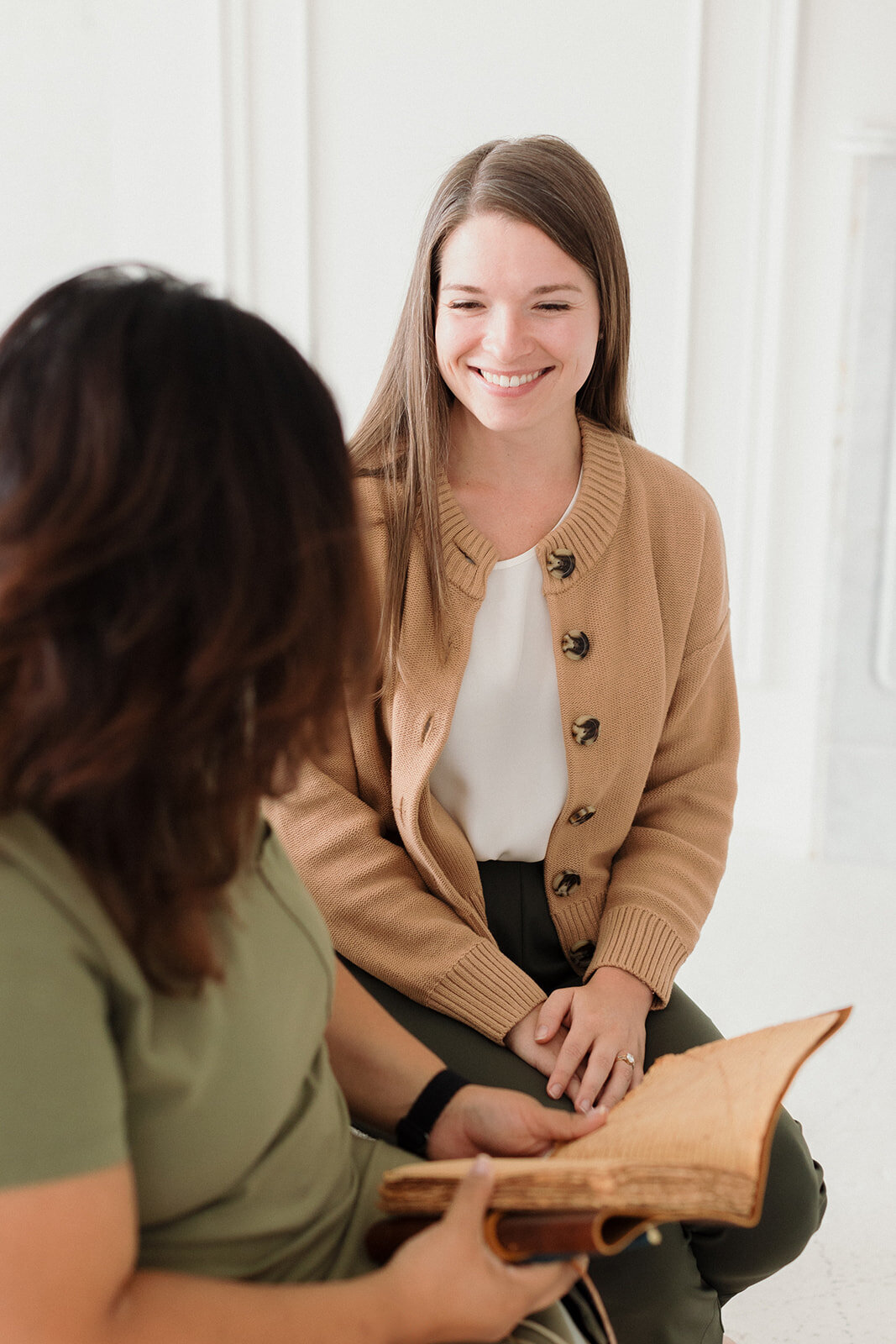 therapist talking to her female client