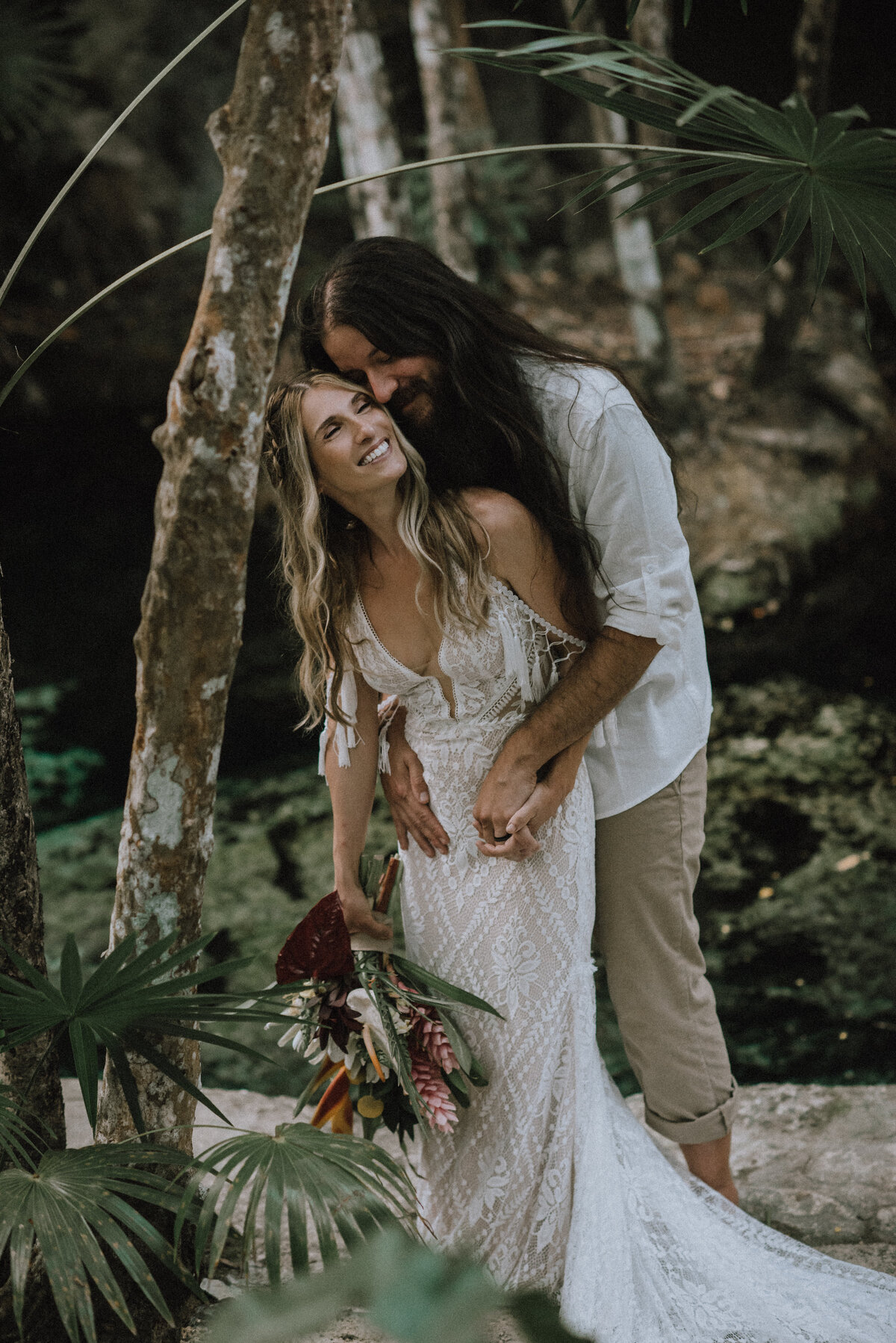 Spiritual Mayan destination wedding in Tulum, Mexico.