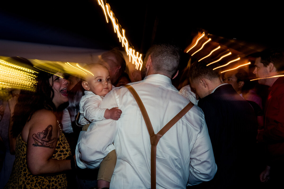 baby and dad dancing