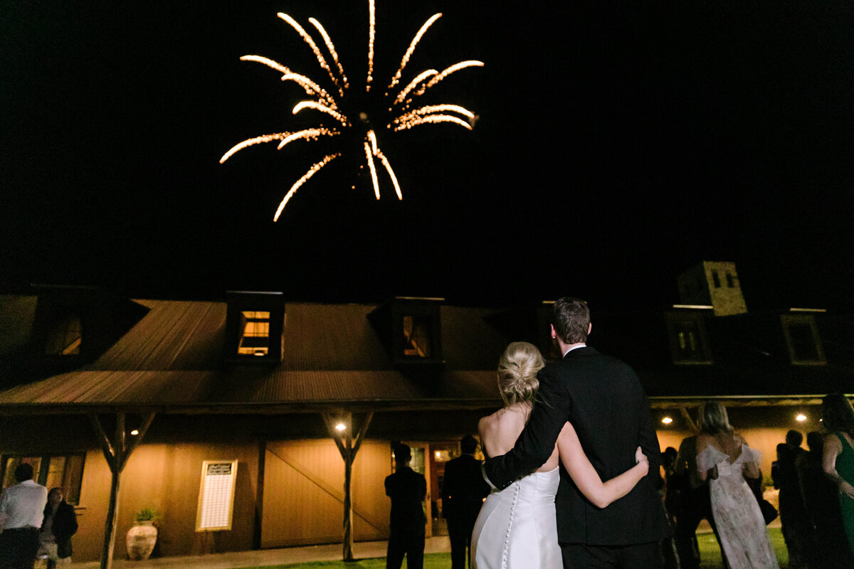 Fireworks for an evening wedding in Austin