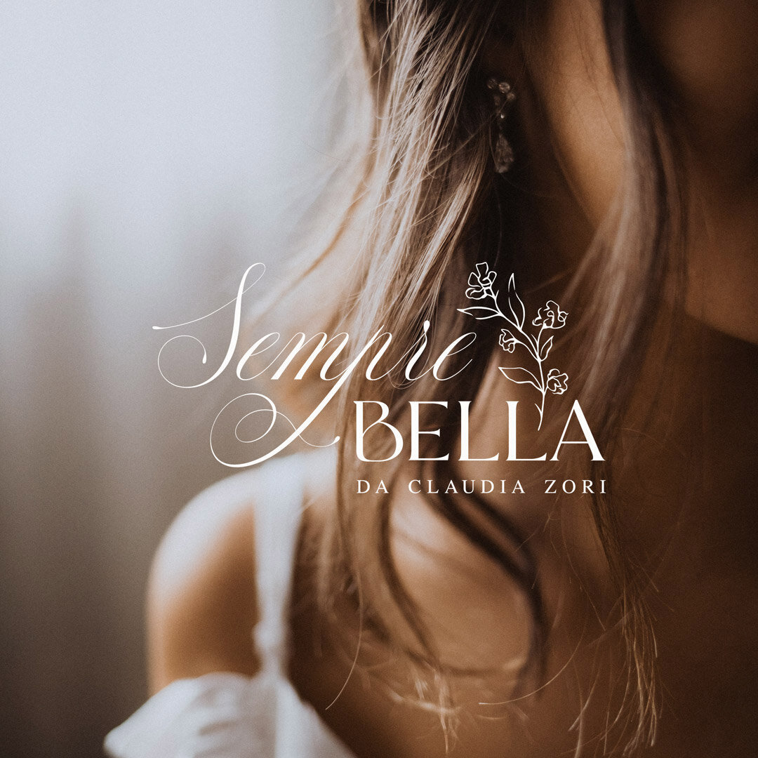 floral logo design for Sempre Bella nail salon