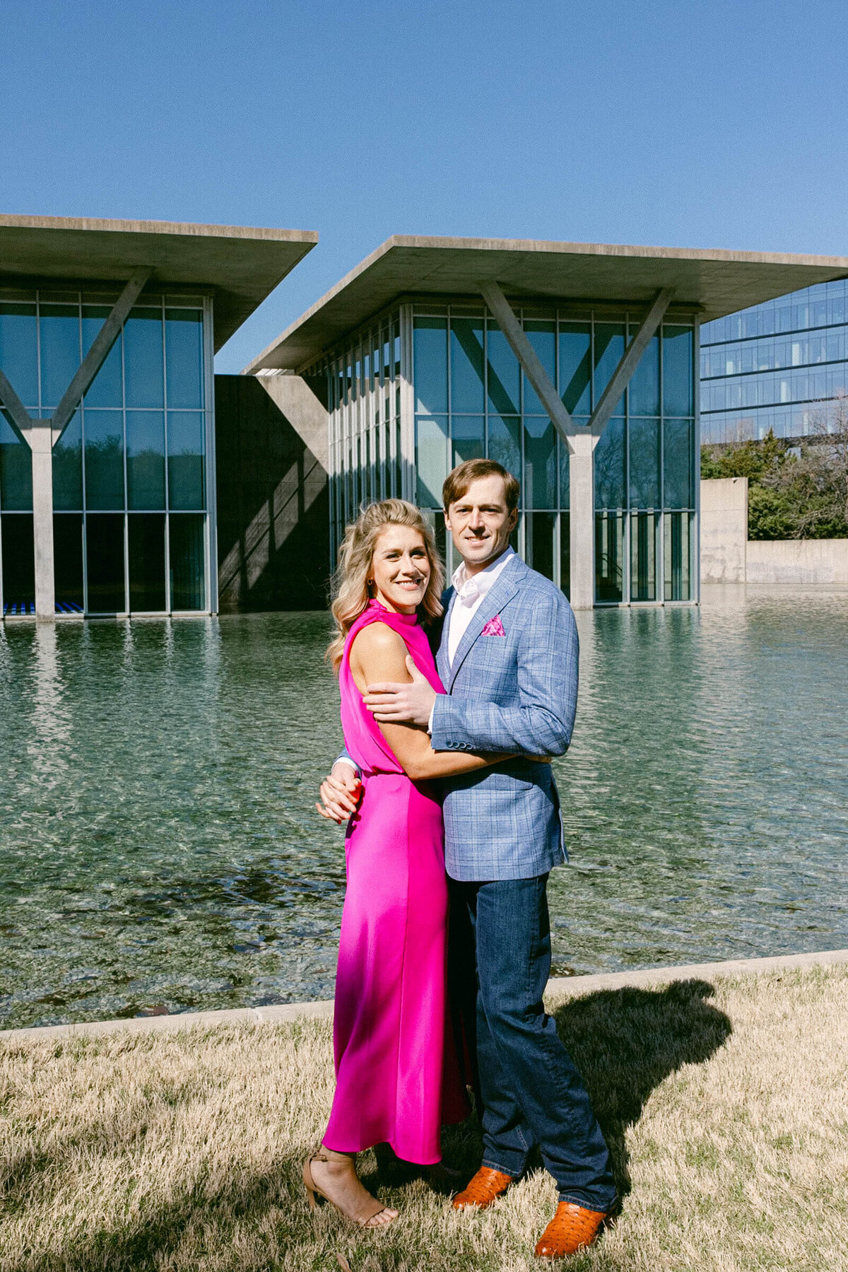 A wedding engagement session photo taken in Fort Worth Texas