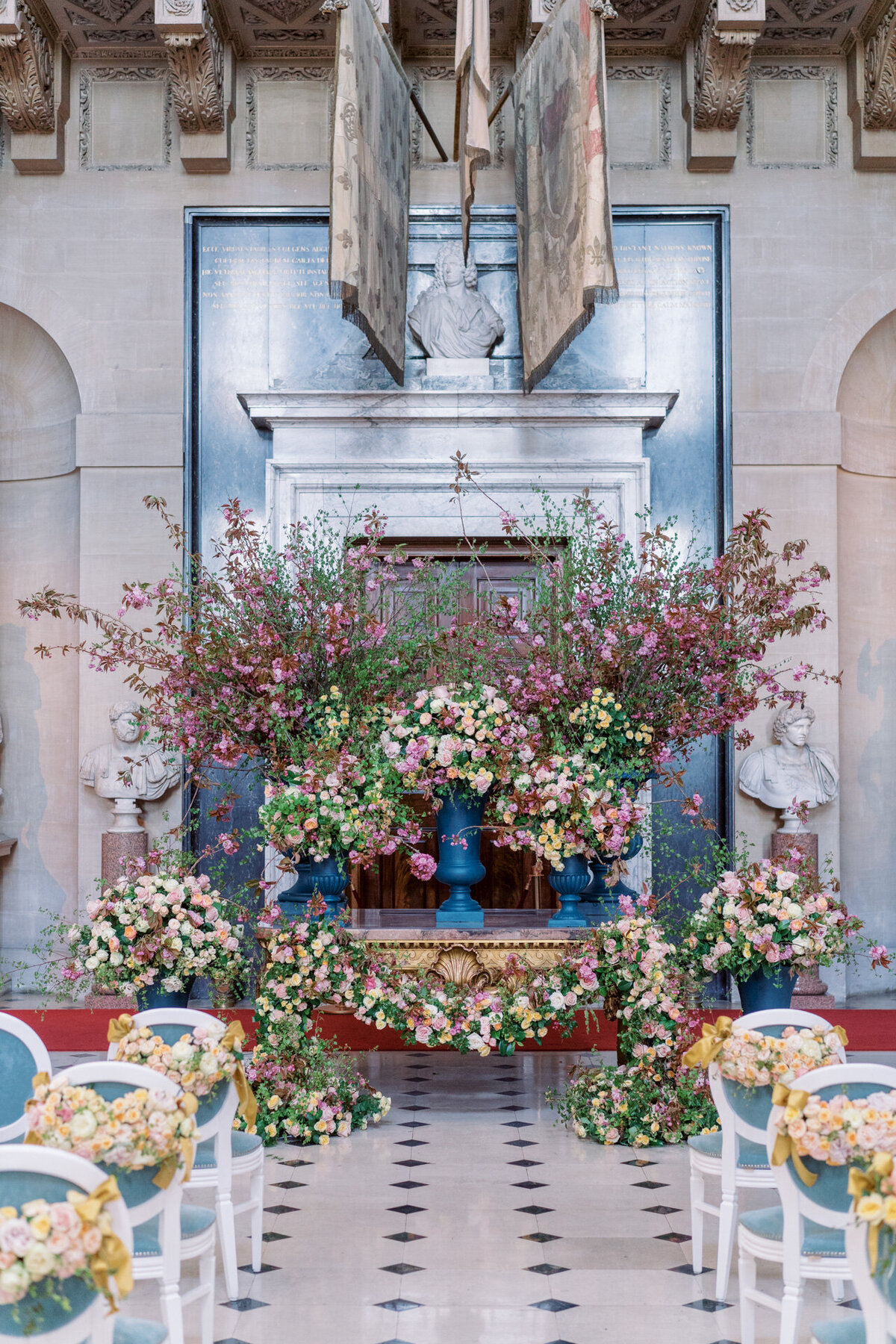 wedding ceremony setup at Blenheim palace