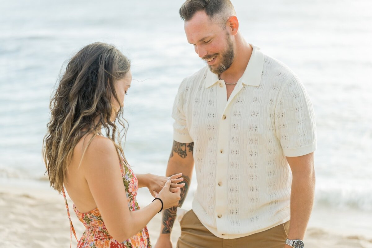 Romantic sunset proposal in Hawaii