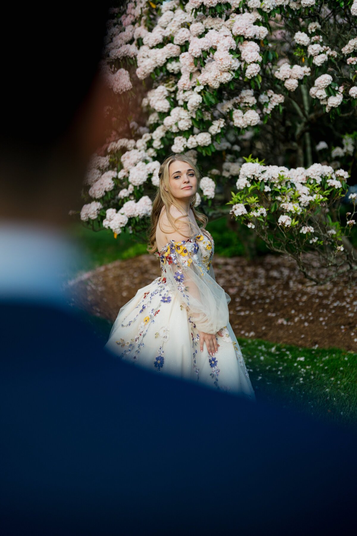 grooms point of view of his bride