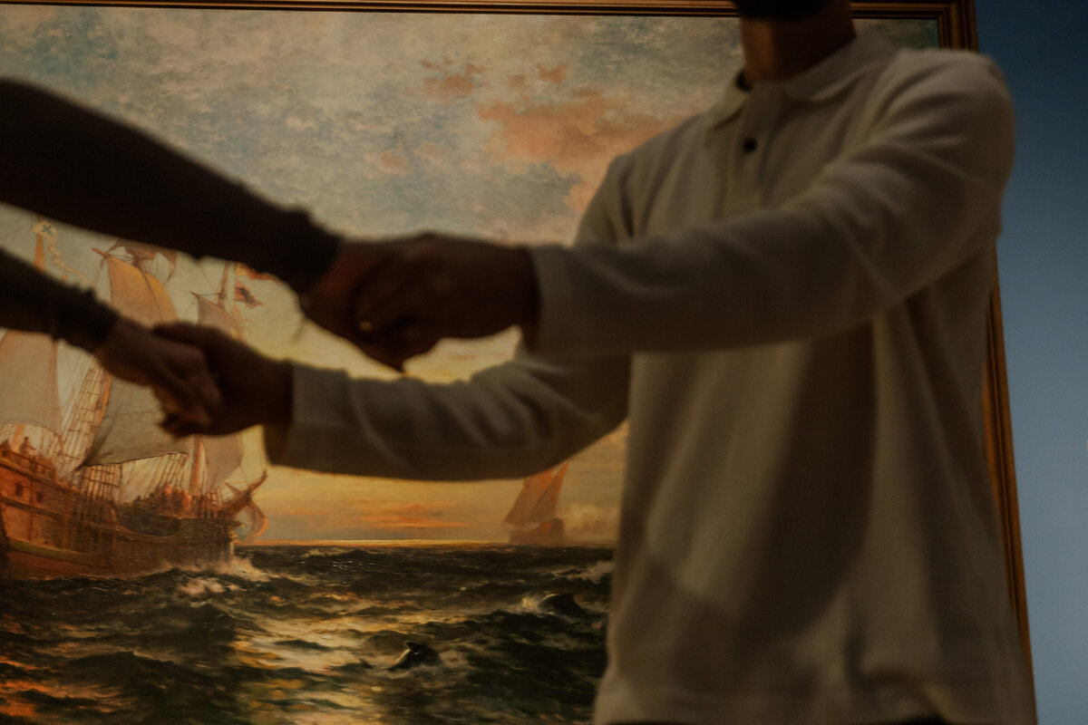 Posing Ideas for Art Museum Couples Photos 