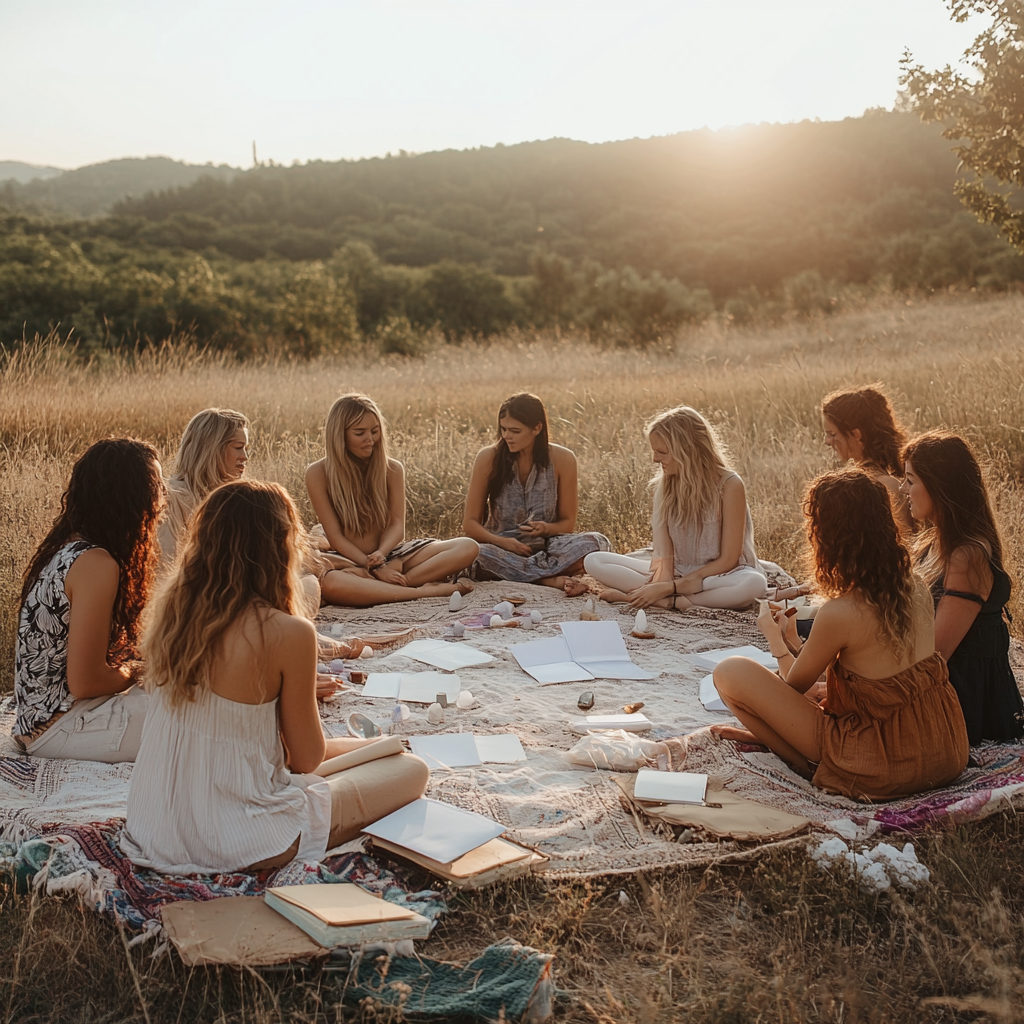 _A_photo_of_a_group_of_women_sitting_in_a_cir_